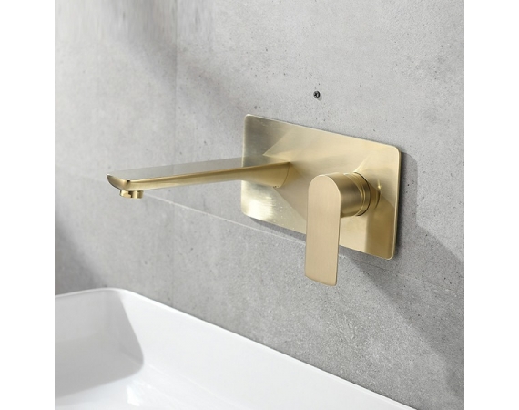 Vòi chậu lavabo âm tường màu vàng HD33688G
