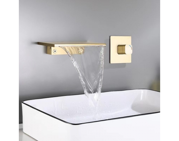Vòi chậu lavabo âm tường màu vàng HD3236G