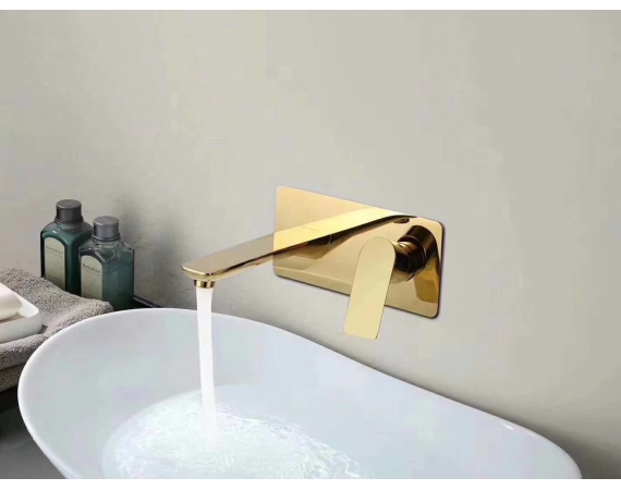 Vòi chậu lavabo âm tường màu vàng HD33688GB
