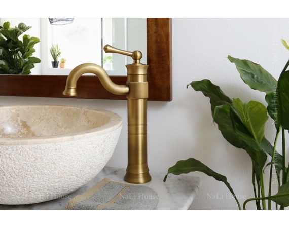 Vòi chậu lavabo mạ màu đồng HD3003