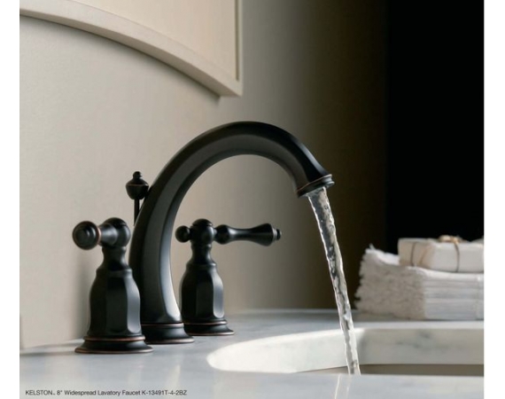 Vòi chậu lavabo màu đen Đồng giả cổ Kohler K-13491T-4-2BZ