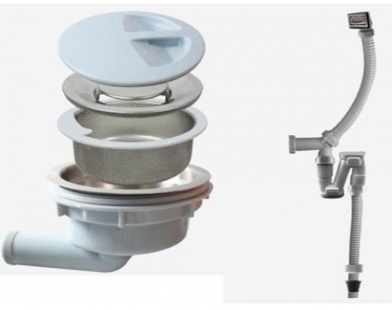 Xi phông chậu rửa bát 1 hố phi 185