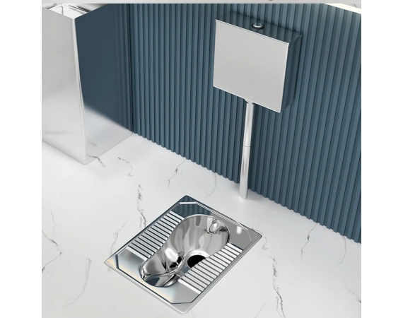 Xí xổm inox kèm két treo inox 304 HD5632